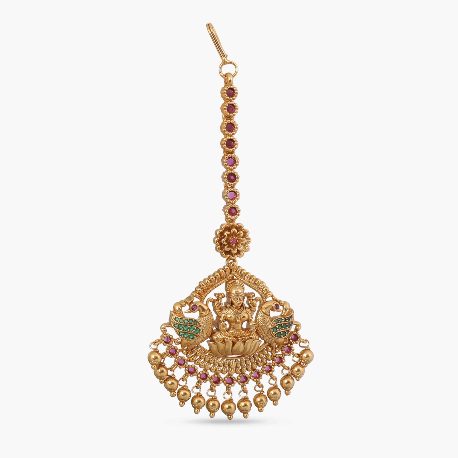 Ashoklata Red Green Antique Maang Tikka