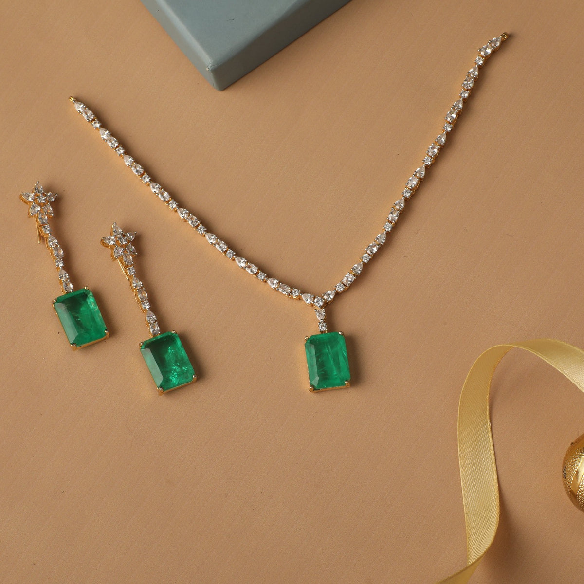 Opulent Shine CZ Necklace Set