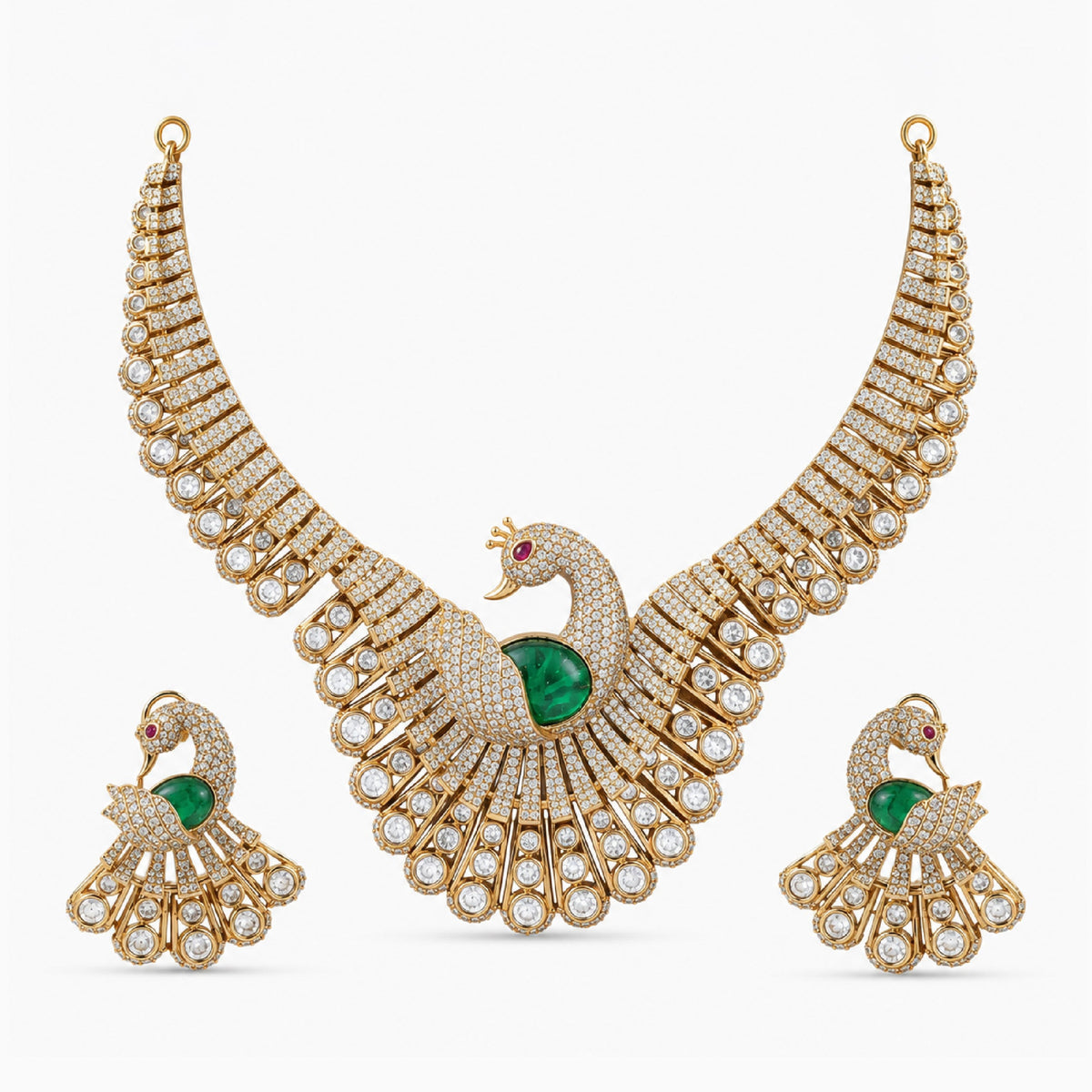Mayura Victorian Peacock Necklace Set