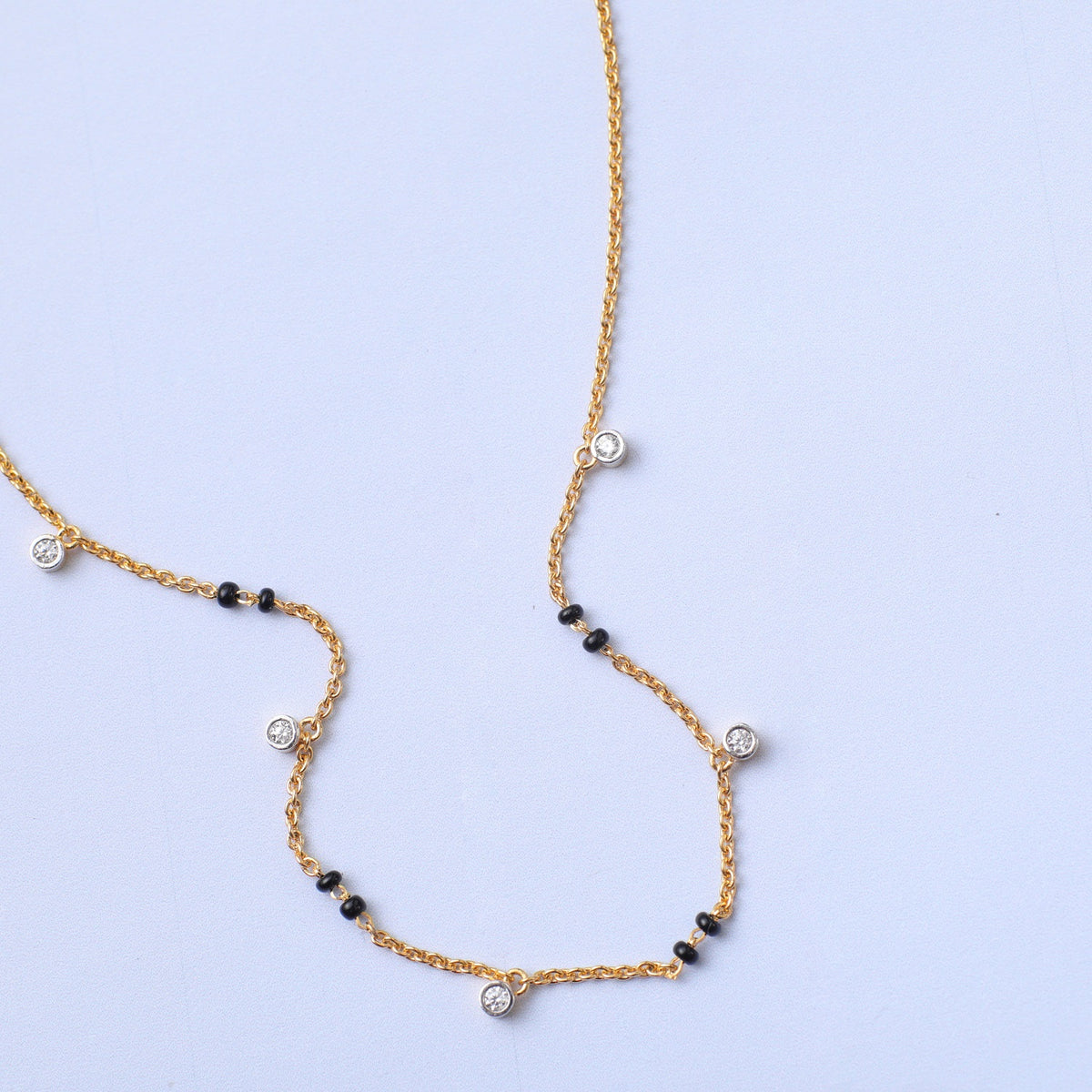 Dainty CZ Charms 925 Silver Mangalsutra