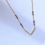 V Shape Elegant Charm CZ 925 Silver Mangalsutra