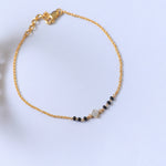 Forever Elegant CZ 925 Silver Black Bead Bracelet