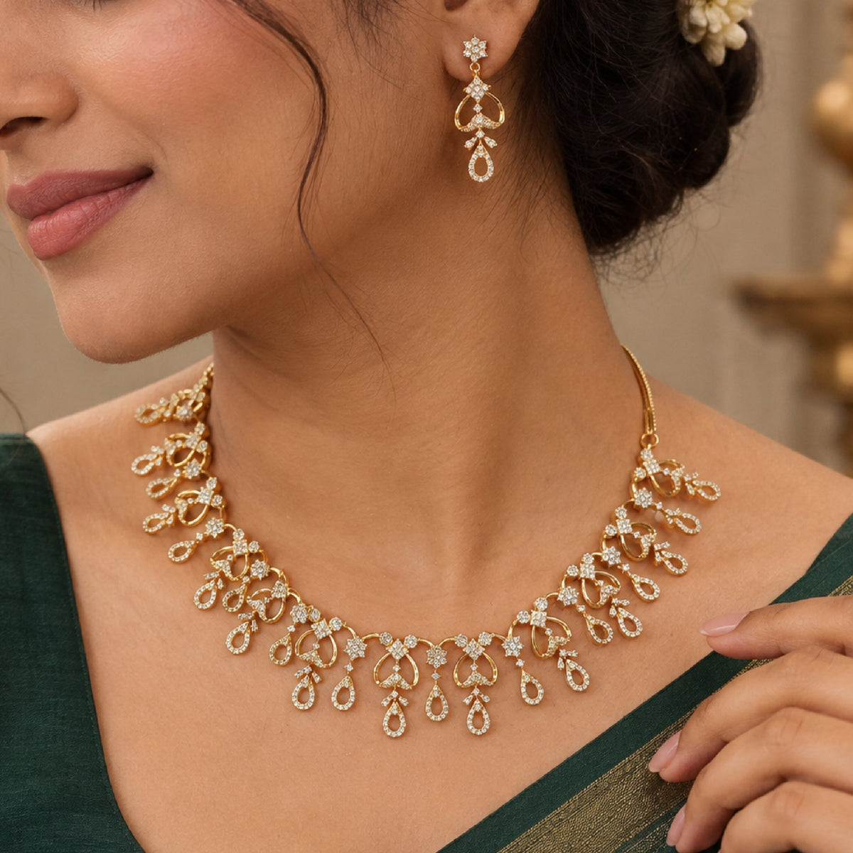 Elara CZ Delicate Necklace Set