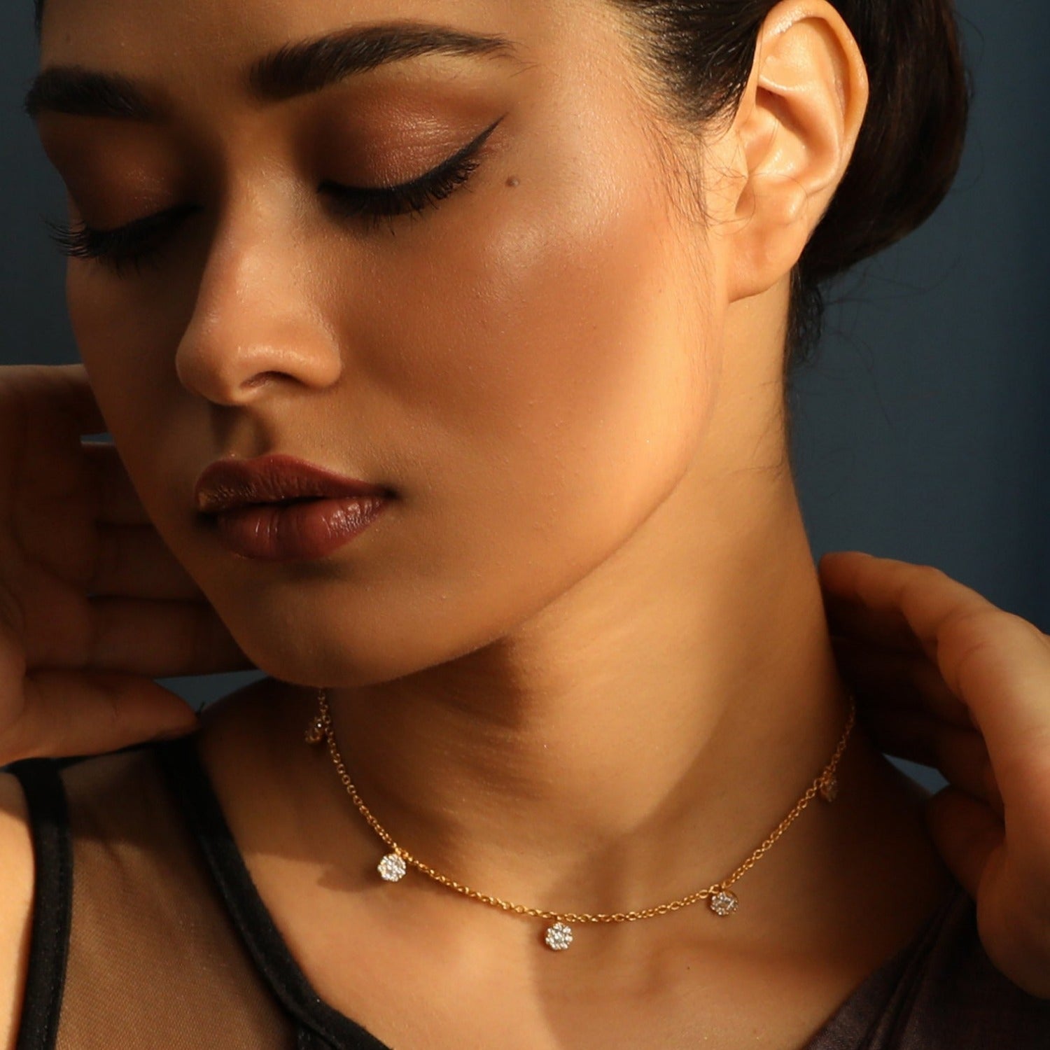 Classic CZ Charm Delicate 925 Silver Necklace