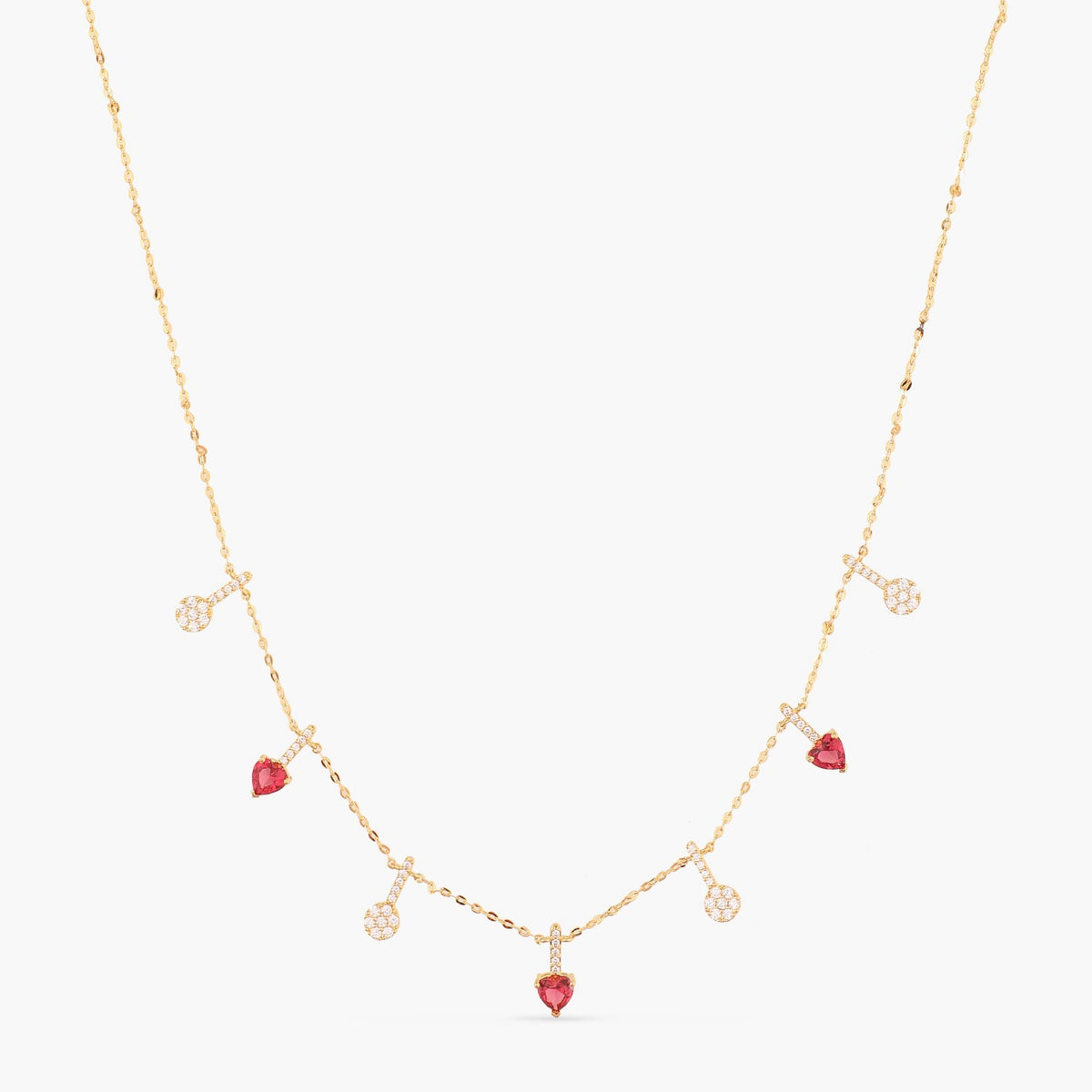 Heart CZ Charms 925 Silver Necklace