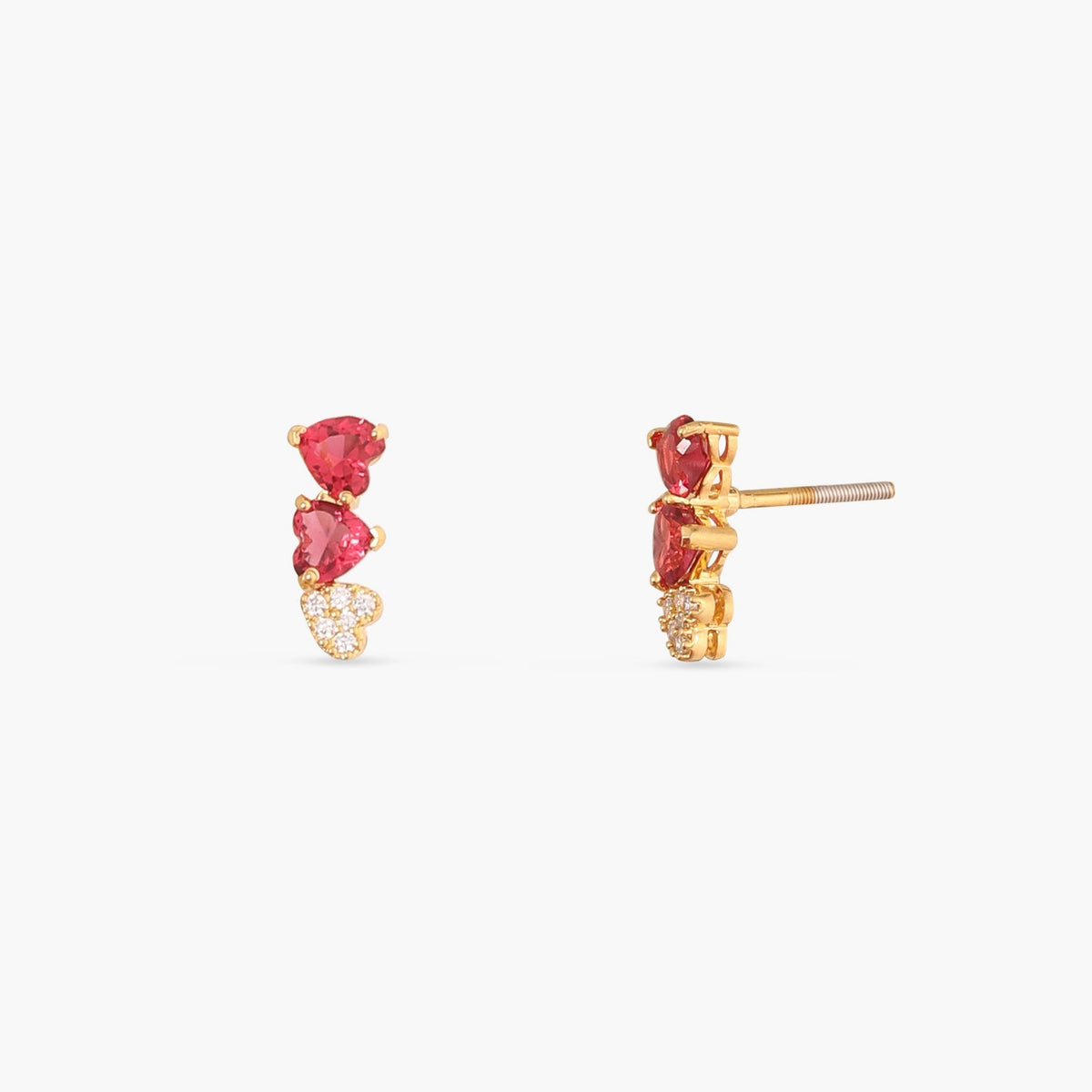 Heart CZ 925 Silver Mini Stud Earrings
