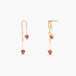 Heart CZ Charms 925 Silver Drop Earrings