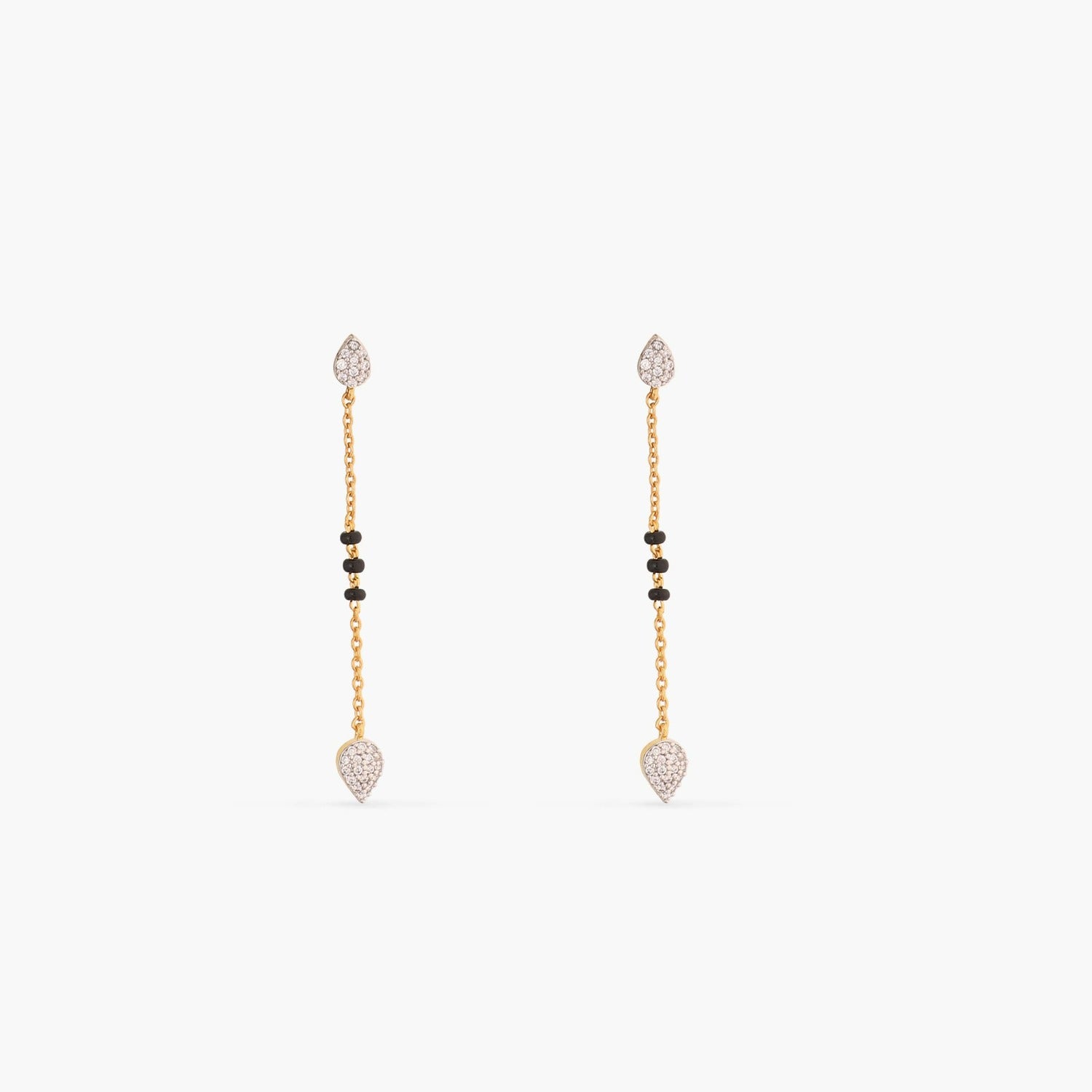 Dazzle CZ 925 Silver Mangalsutra Drop Earrings