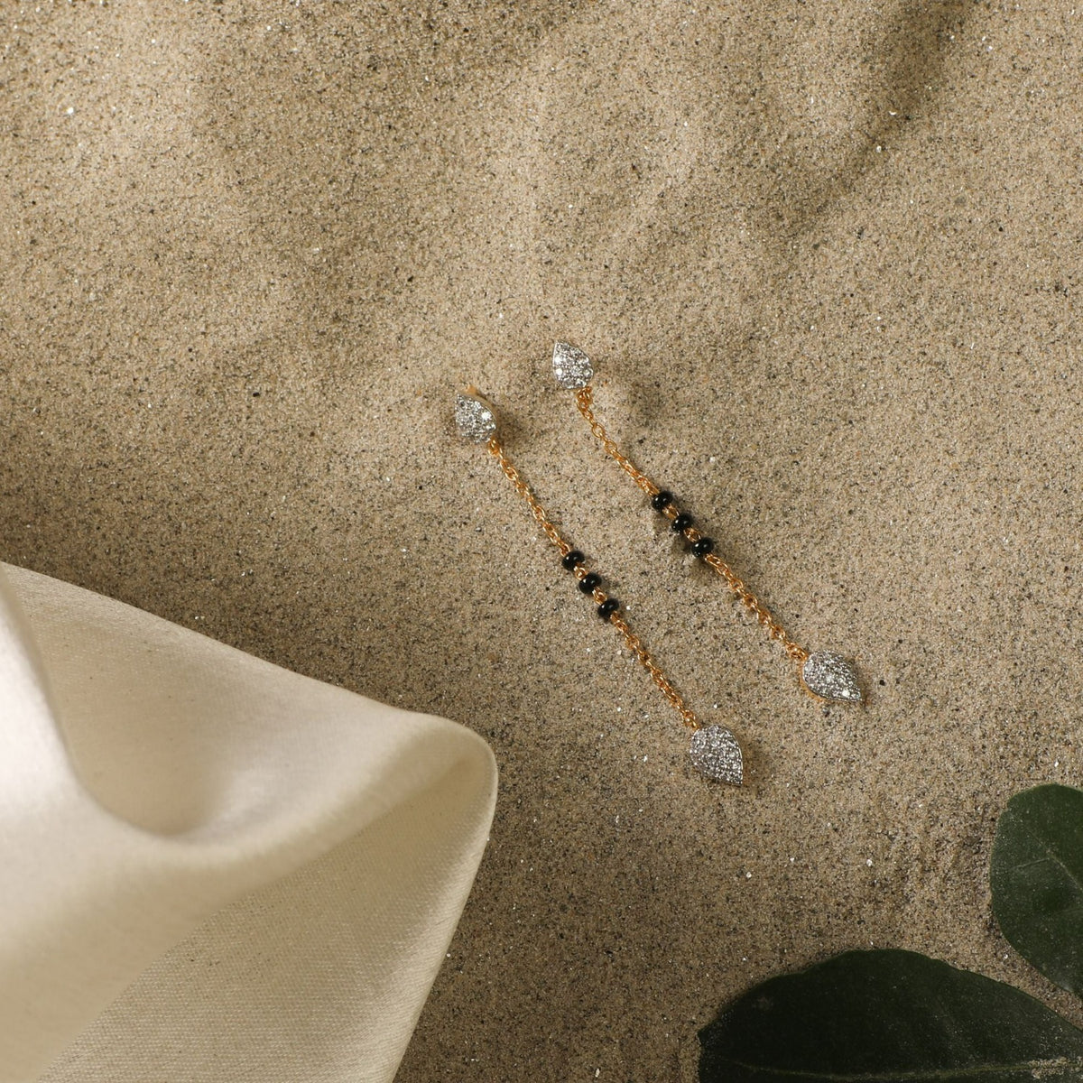 Dazzle CZ 925 Silver Mangalsutra Drop Earrings