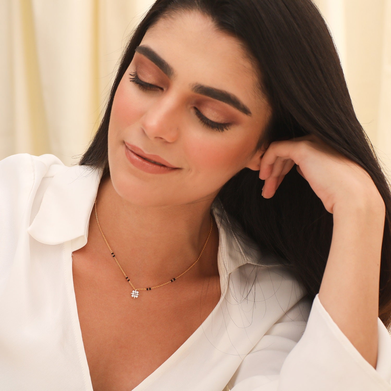 Elegant Charm CZ 925 Silver Mangalsutra