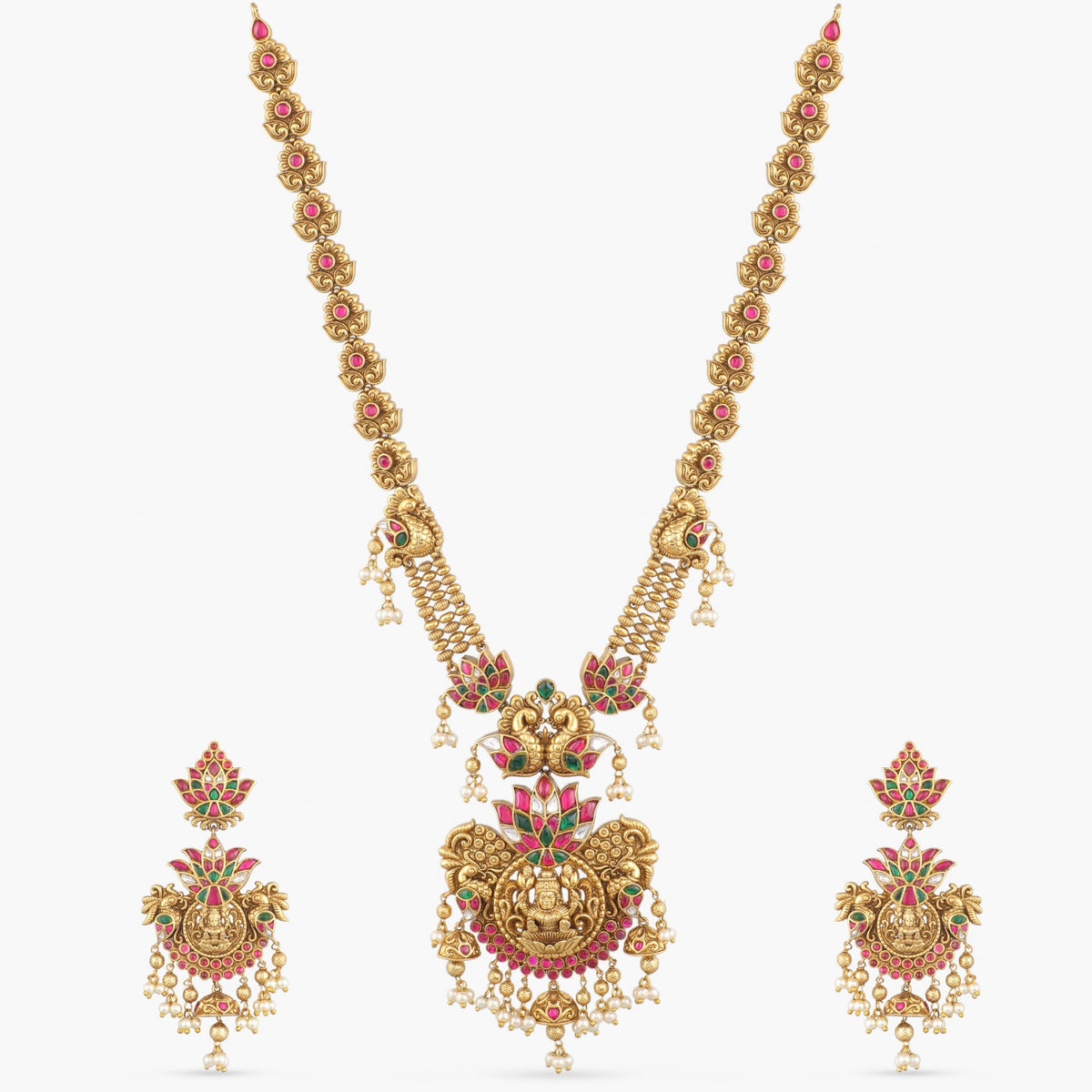 Vijaya Antique Temple Long Necklace Set