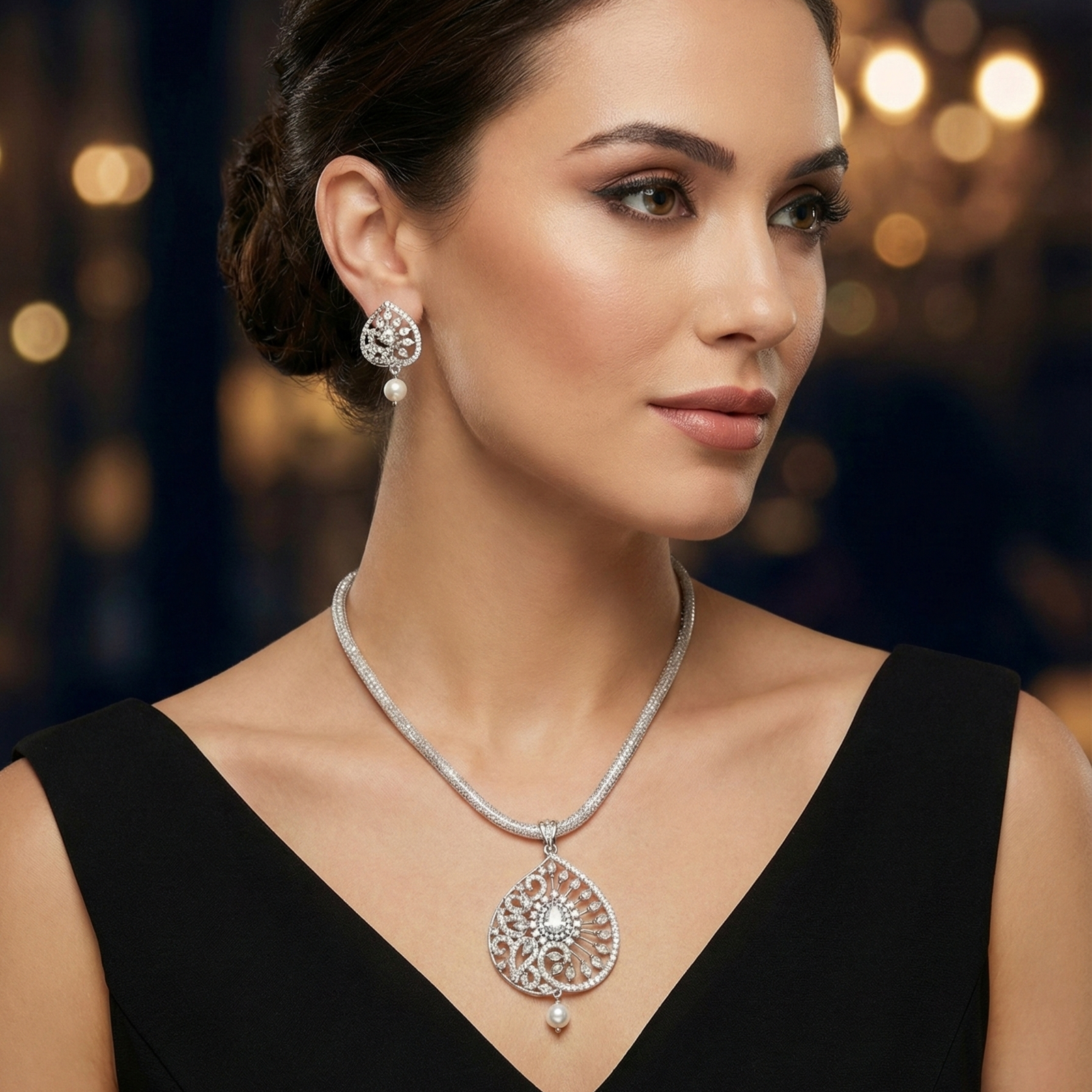 Glow Nakshatra CZ Pendant Set