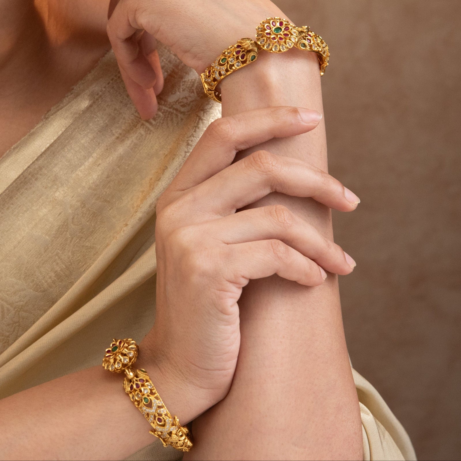 Teesta Antique Floral Bangles