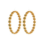Bhavya Antique Green Floral Bangles