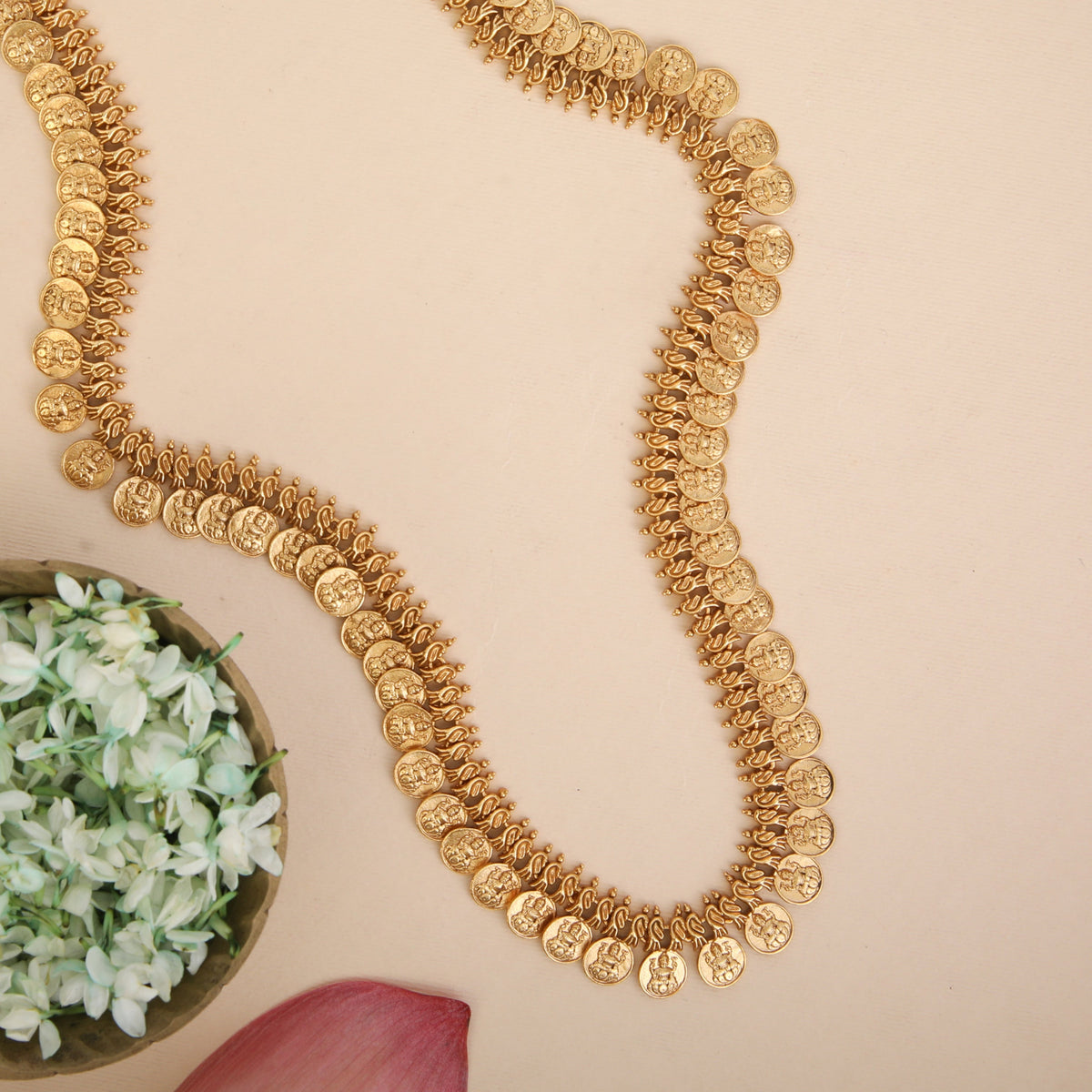 Dhivara Antique Coin Long Necklace Set