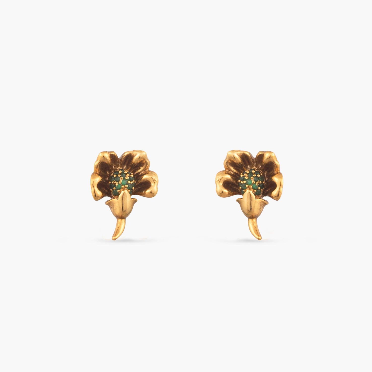 Roshika Floral Antique Stud Earrings