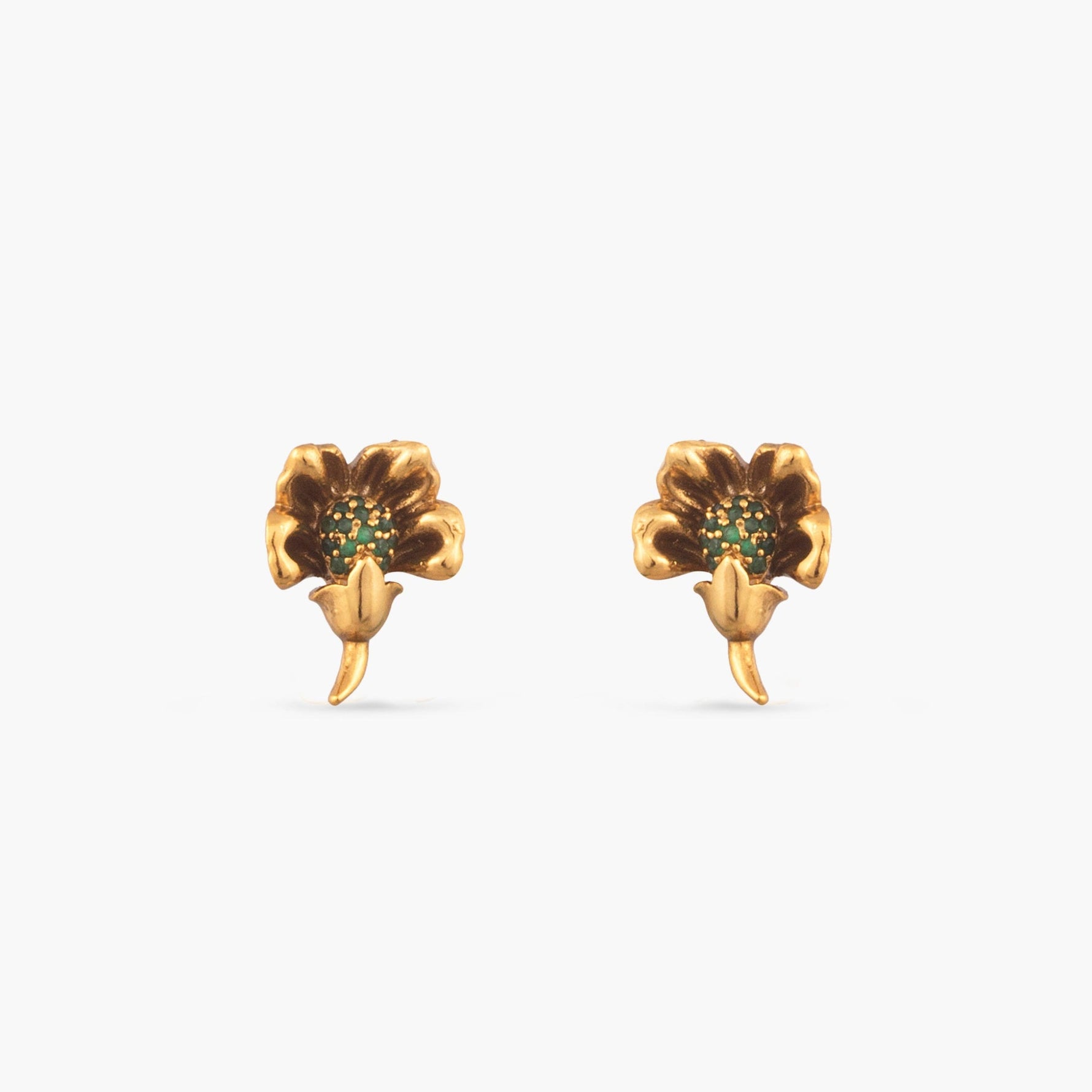 Roshika Floral Antique Stud Earrings