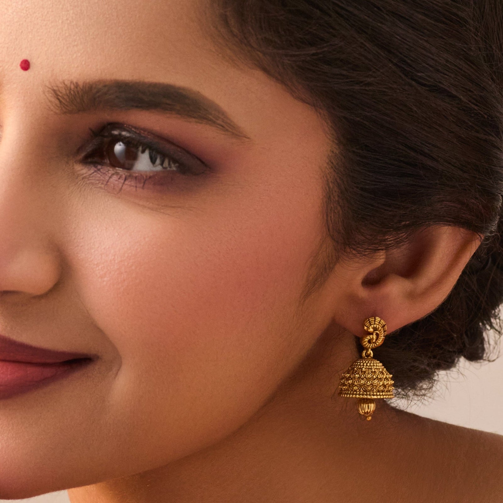 Ishita Antique Jhumka Earrings