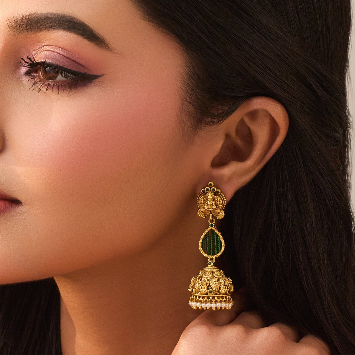 Kamalika Antique Jhumka Earrings
