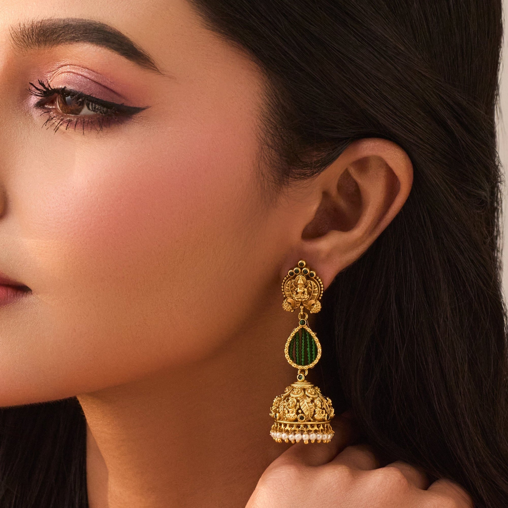 Kamalika Antique Jhumka Earrings