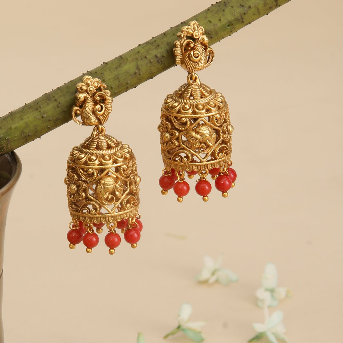 Mihika Antique Jhumka Earrings
