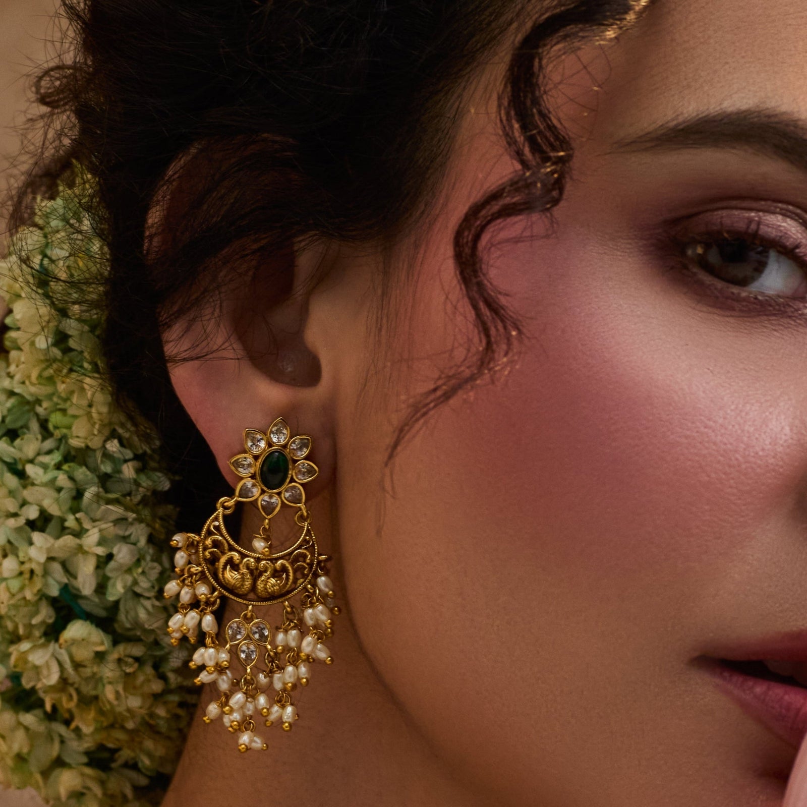 Yashvi Antique Chandbali Earrings