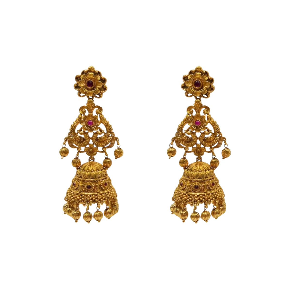 Antique Gold Plated Hanika Jhumka