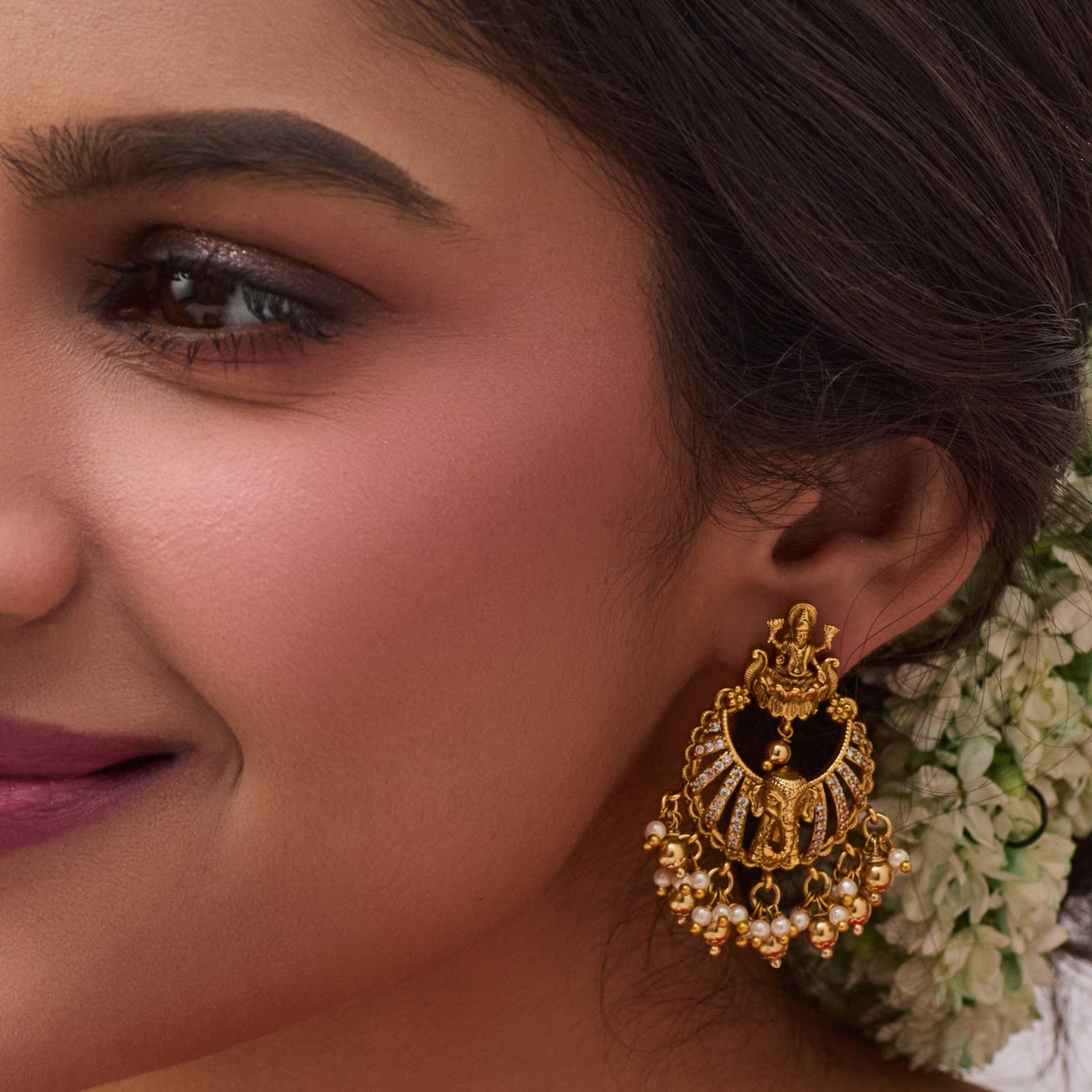 Ratri Antique Chandbali Earrings