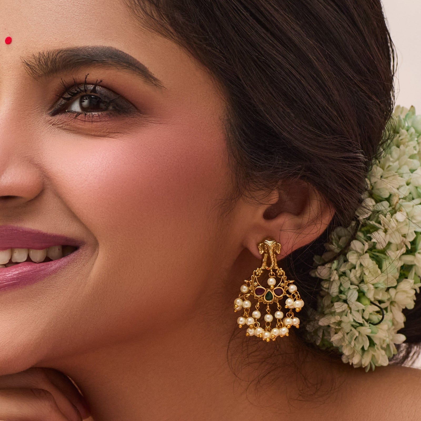 Meghna Antique Chandbali Earrings