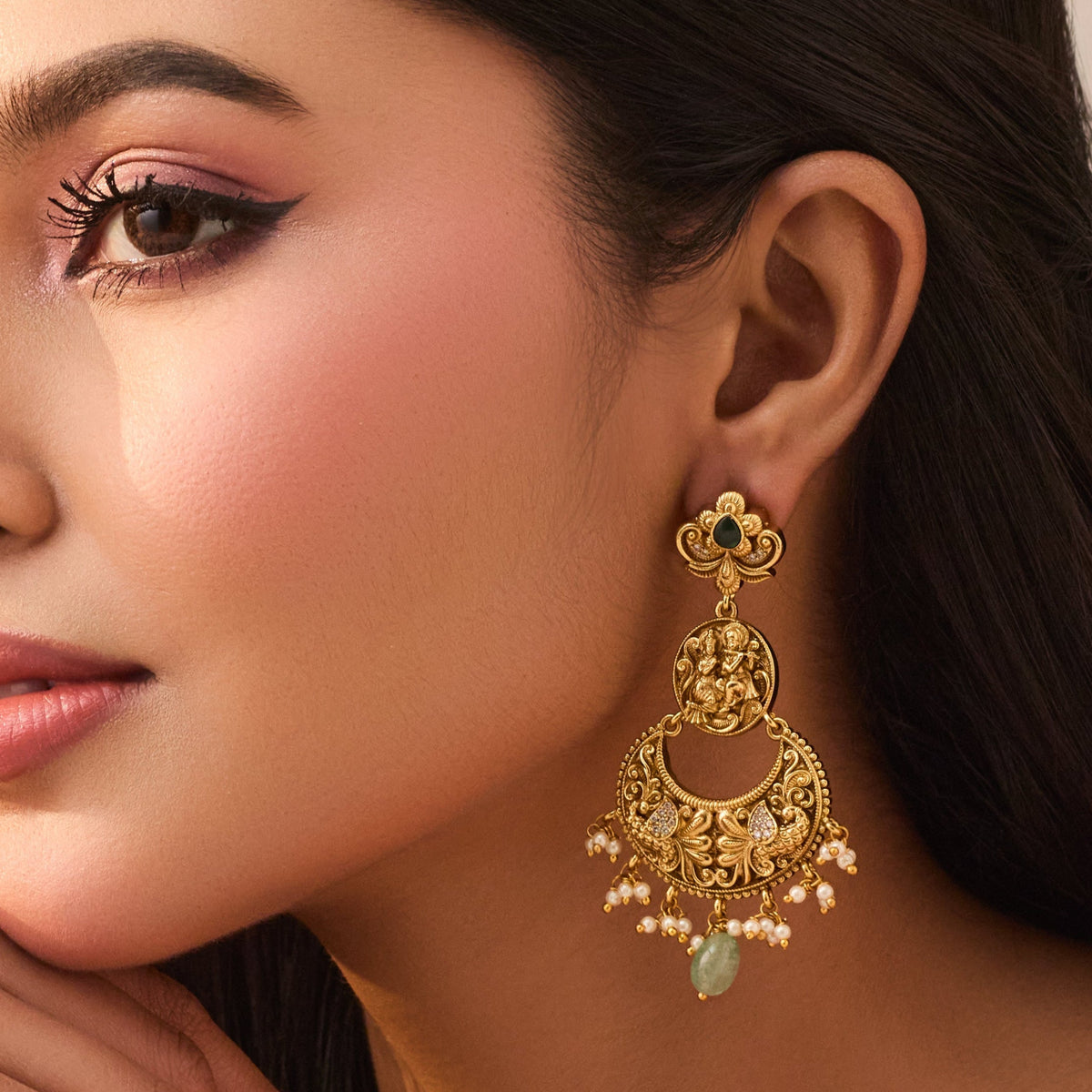 Ashira Antique Chandbali Earrings