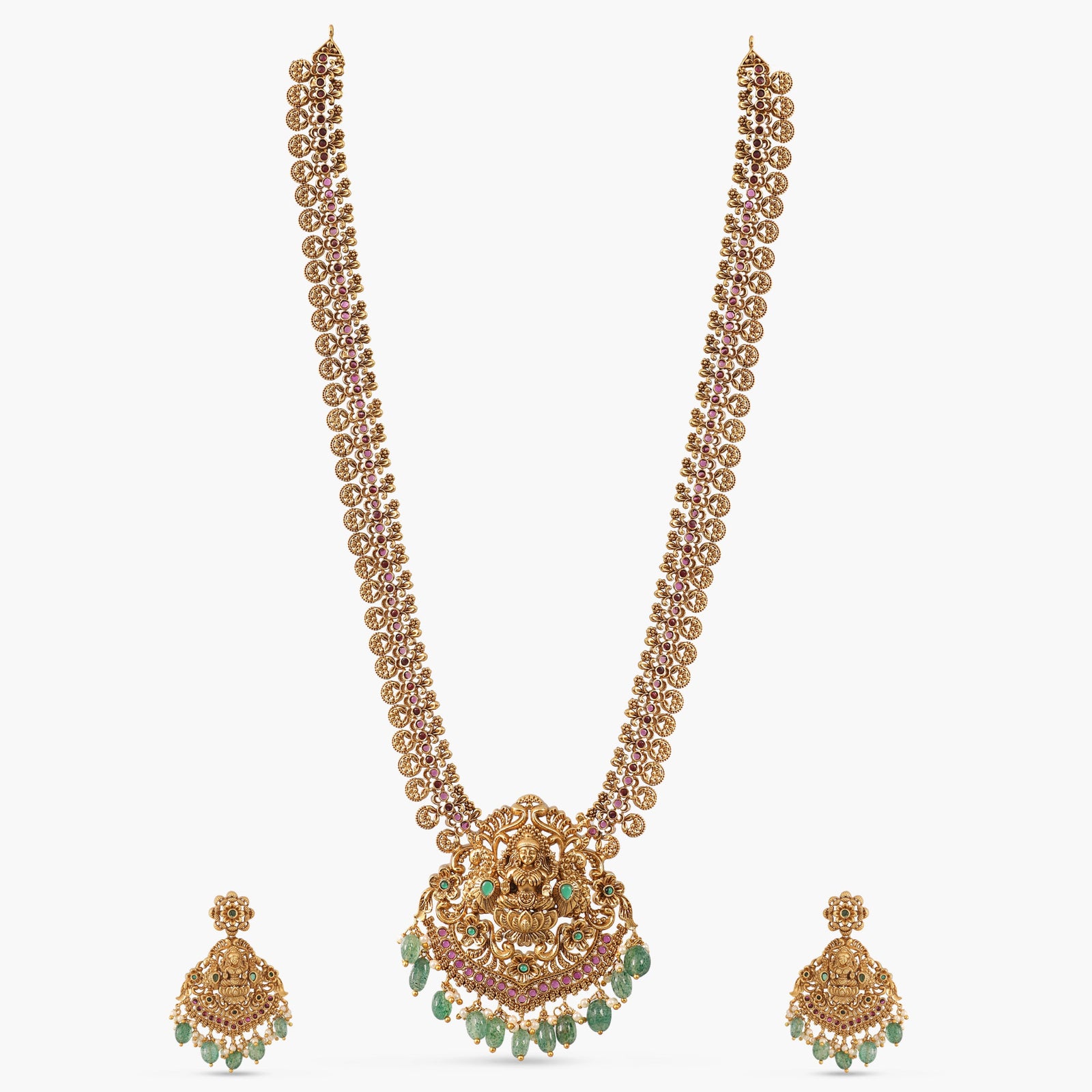 Mahika Antique Lakshmi Long Necklace Set
