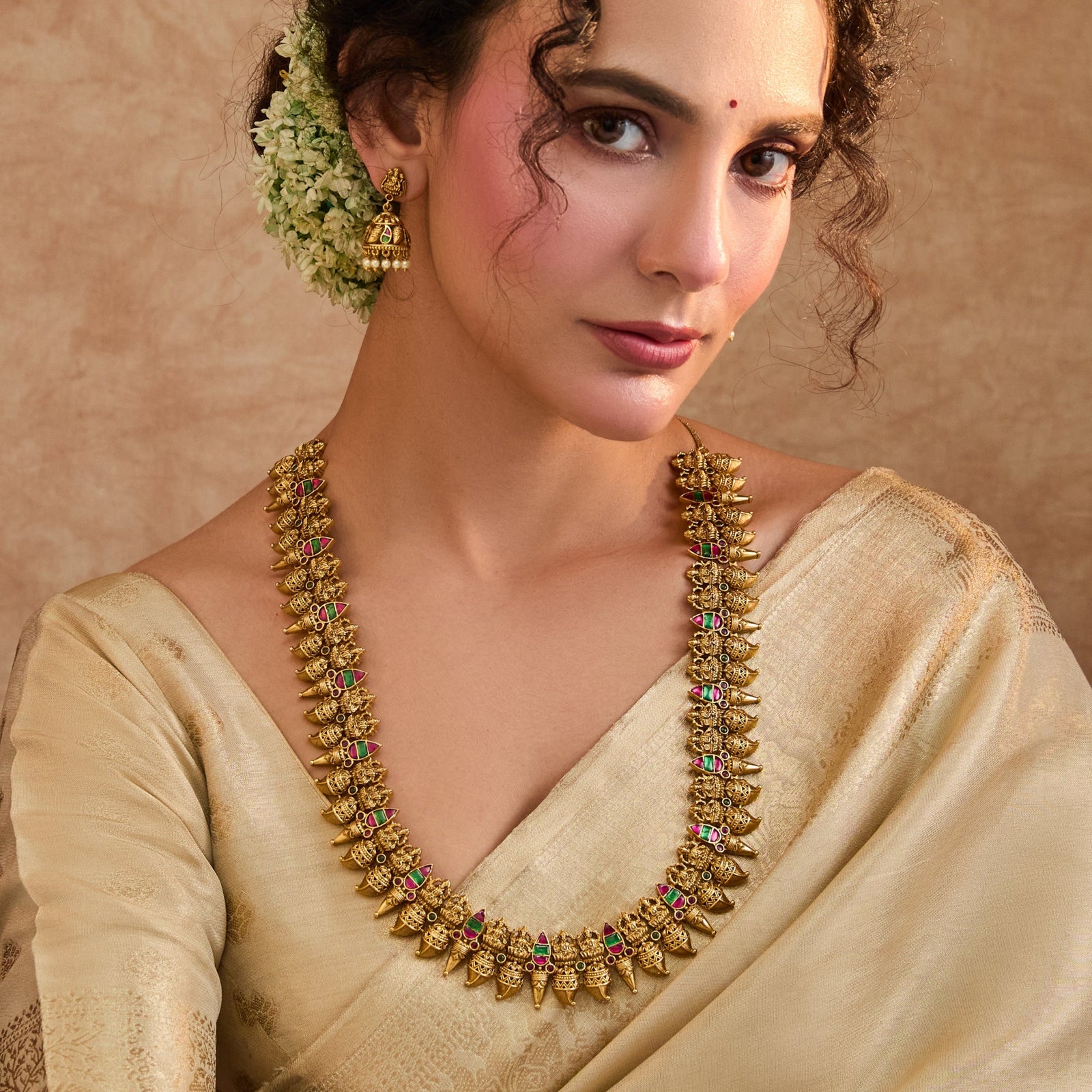 Sharvanya Antique Long Necklace Set