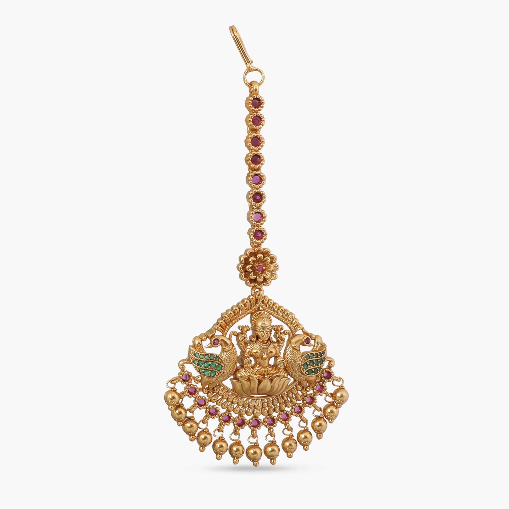 Ashoklata Red Green Antique Maang Tikka