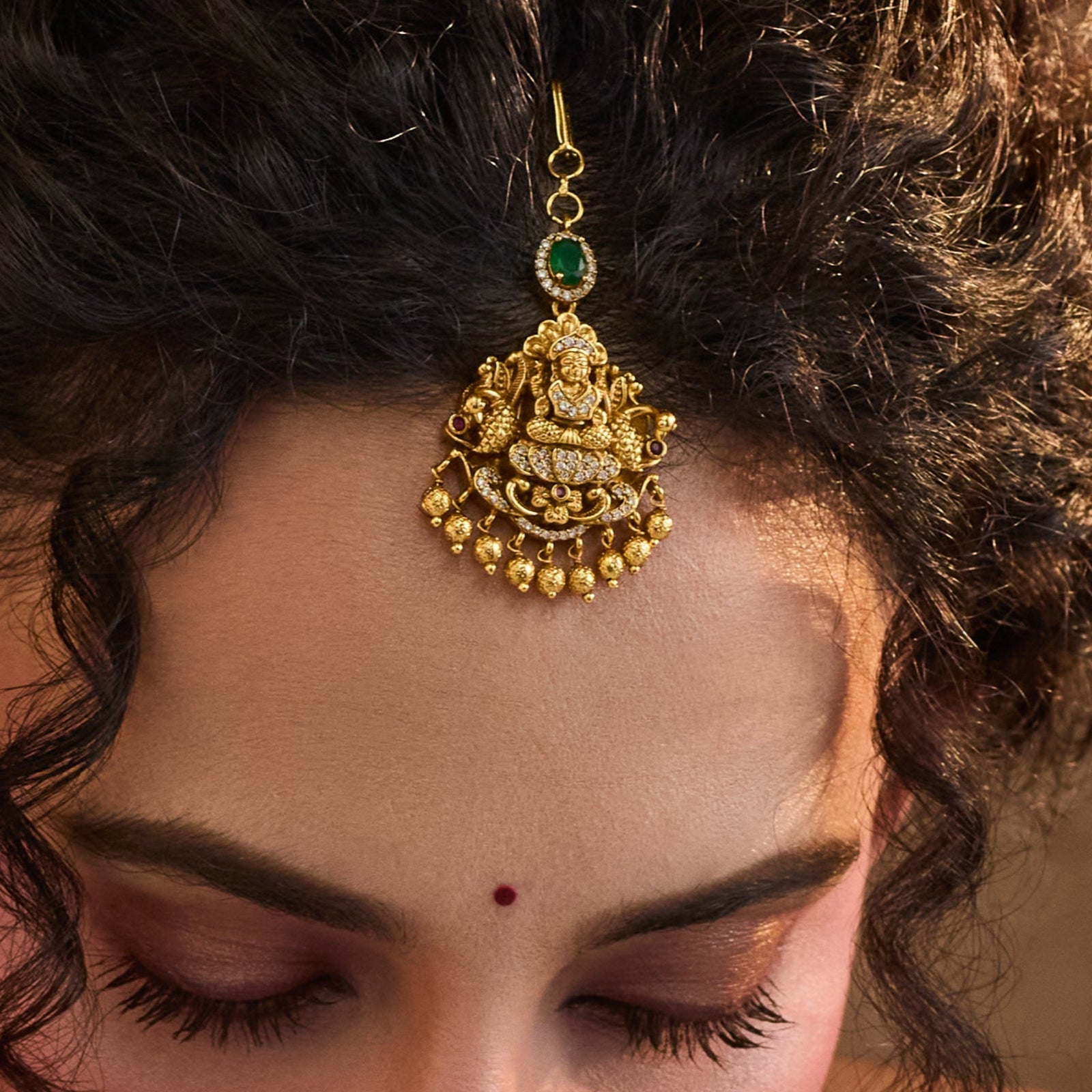 Anusuya Kempu Antique Maang Tikka