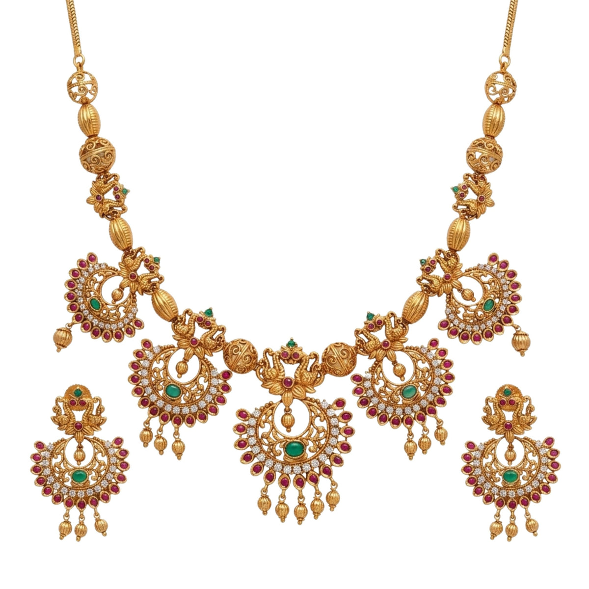 Sharvani Antique Necklace Set