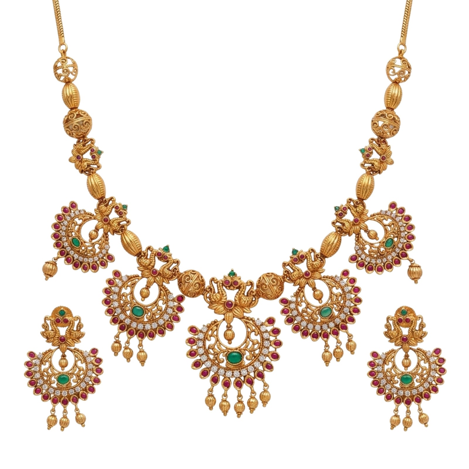Sharvani Antique Necklace Set