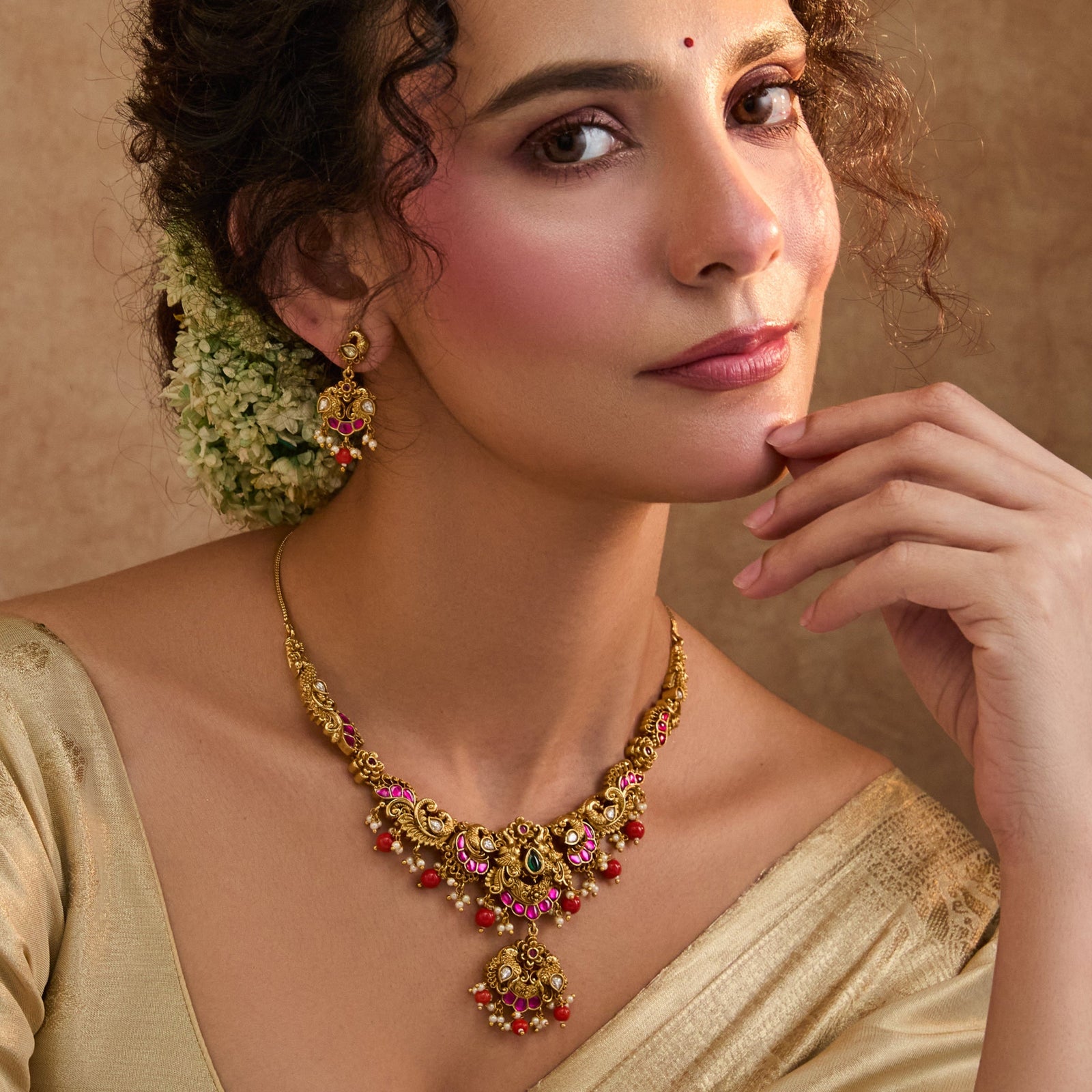 Neelambari Antique Necklace Set