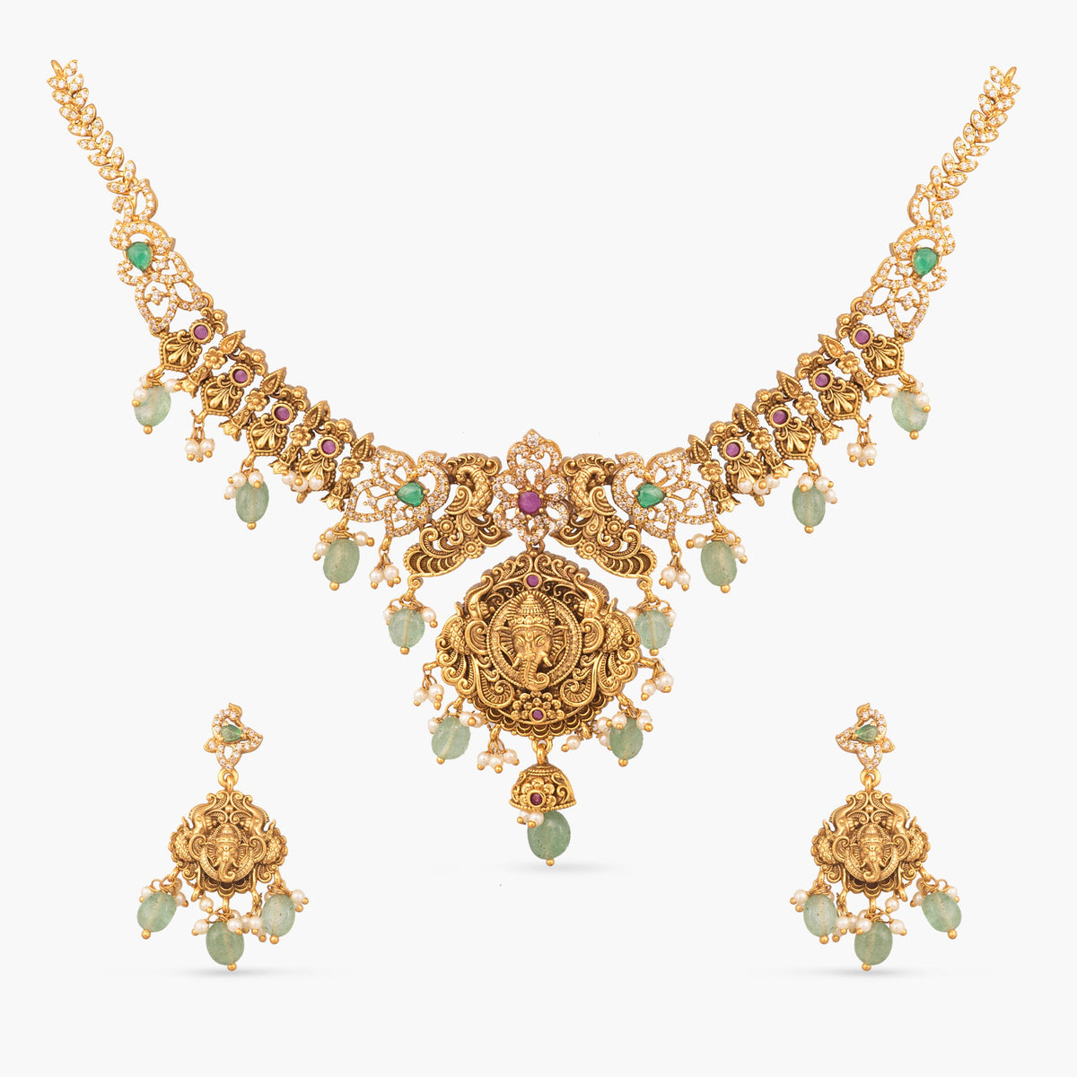 Vighnesh Temple Necklace Set
