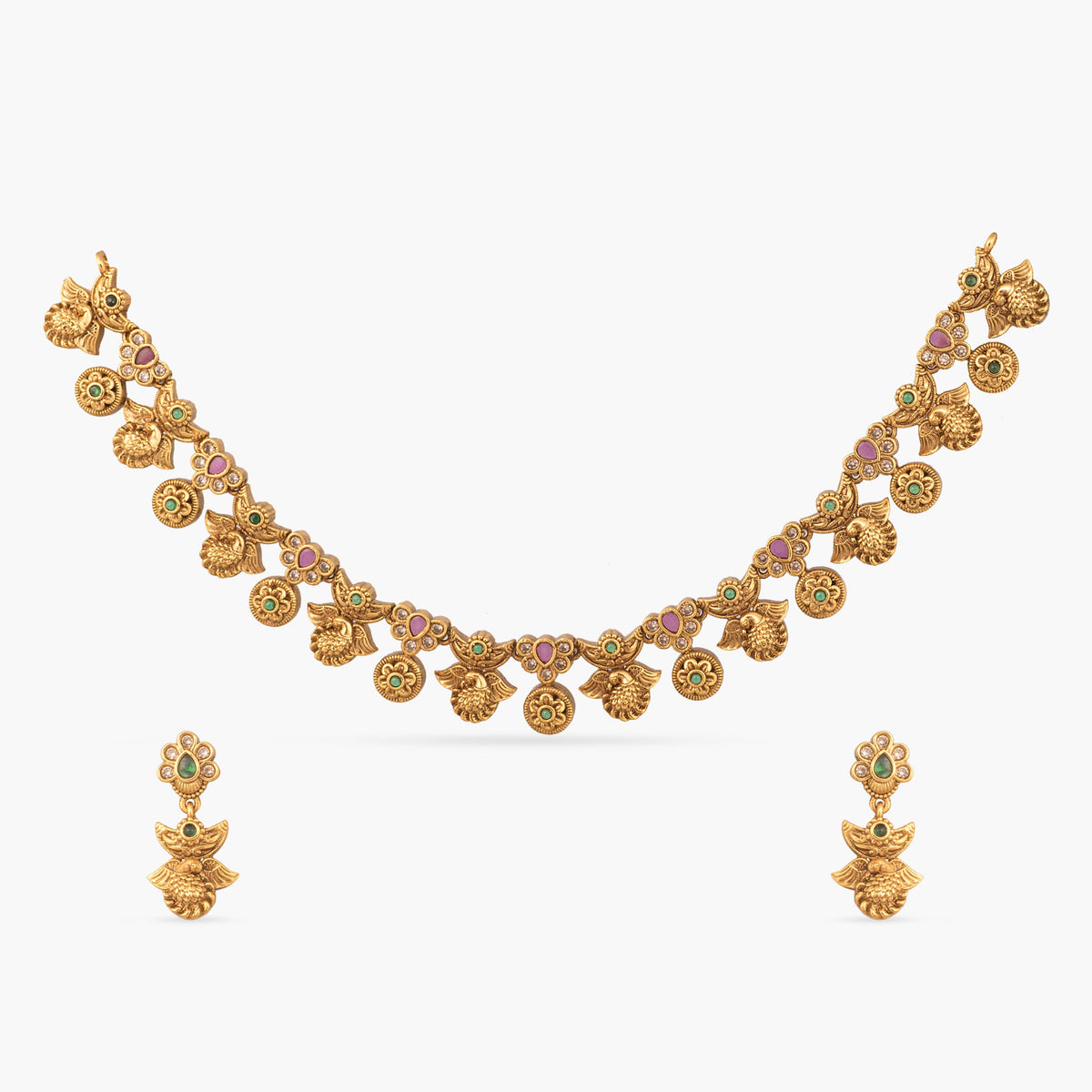Trinayani Antique Necklace Set