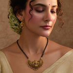 Oindrila Antique Black Beads Pendant Set