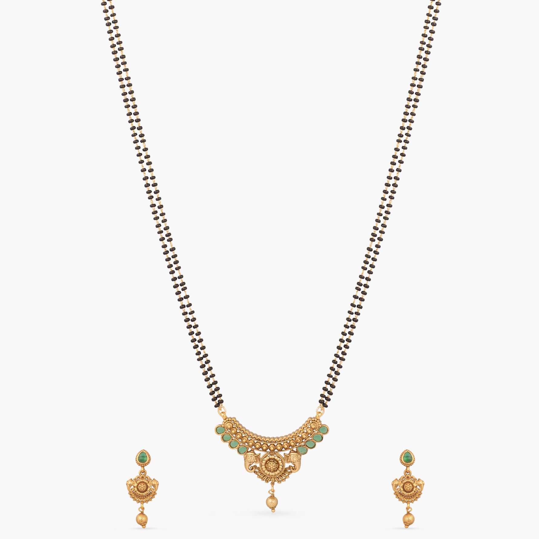 Devyani Antique Black Beads Necklace Set