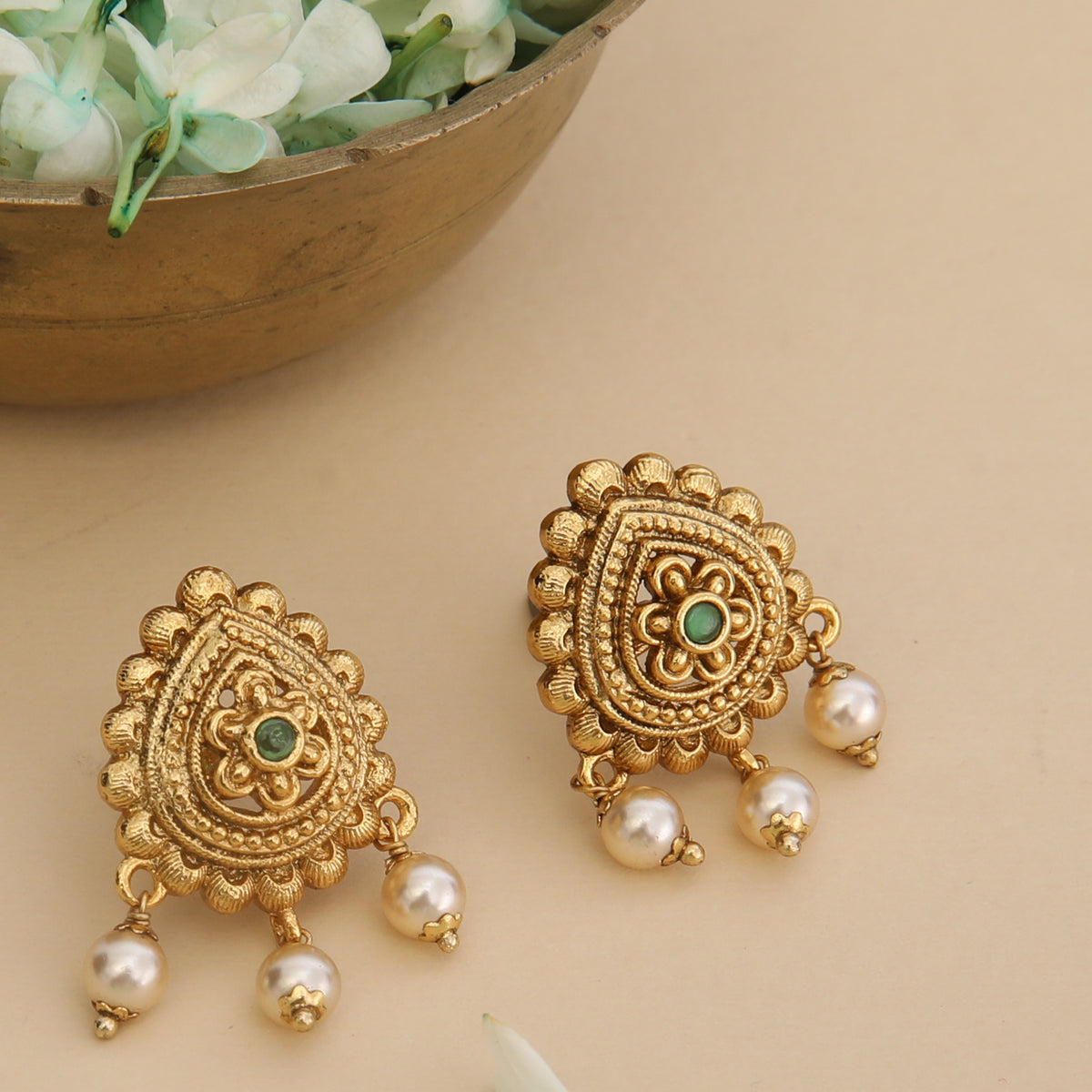Gaurika Antique Stud Earrings