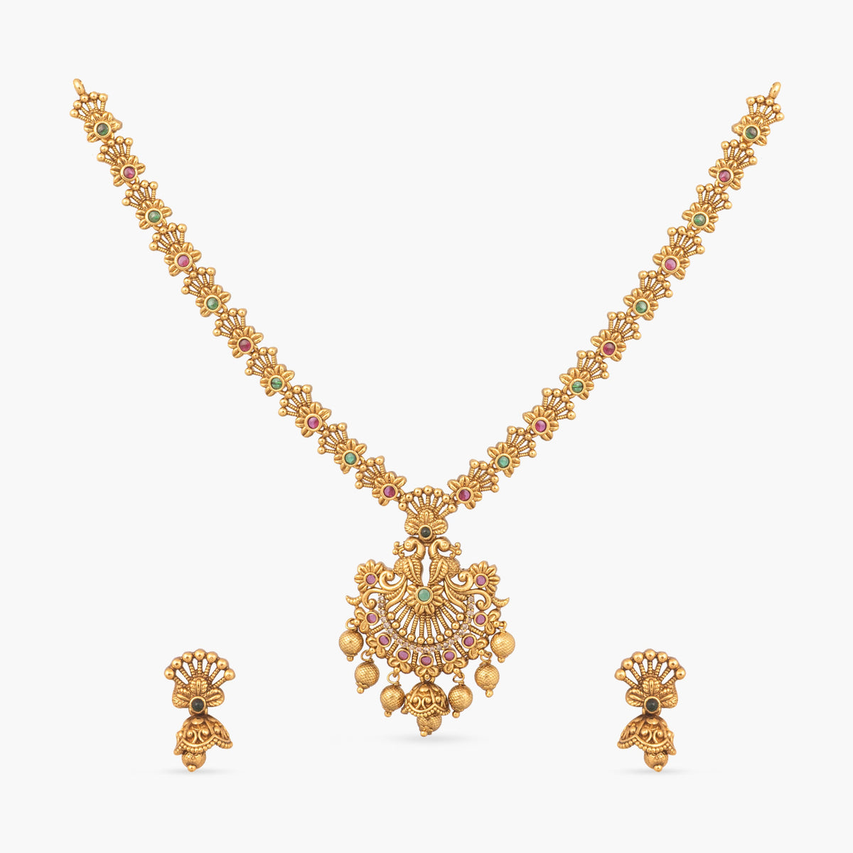 Vaishali Floral Antique Necklace Set