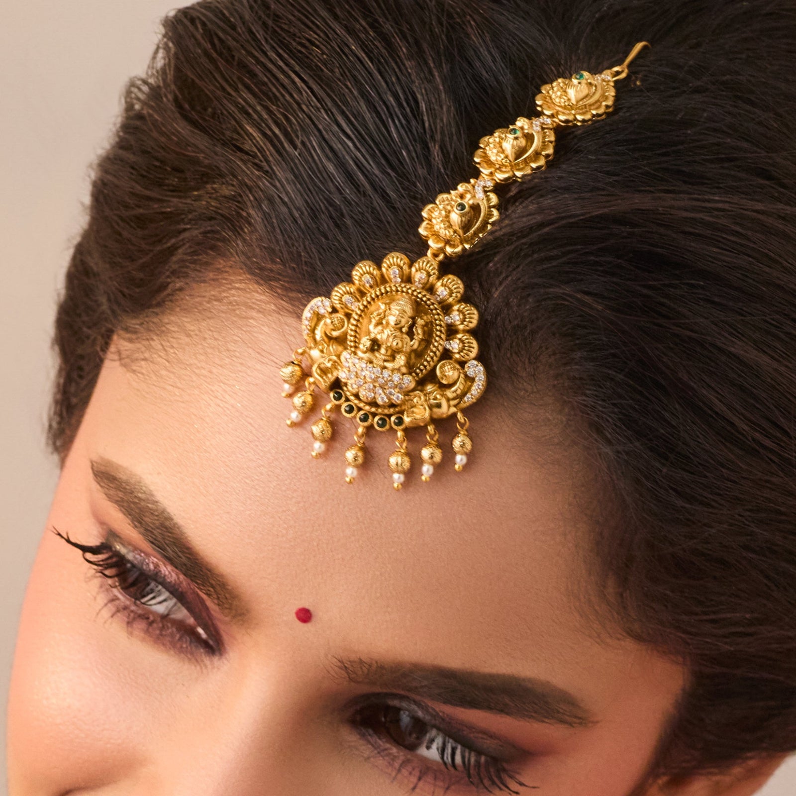 Amaya Green Antique Maang Tikka