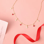 Heart CZ Charms 925 Silver Necklace
