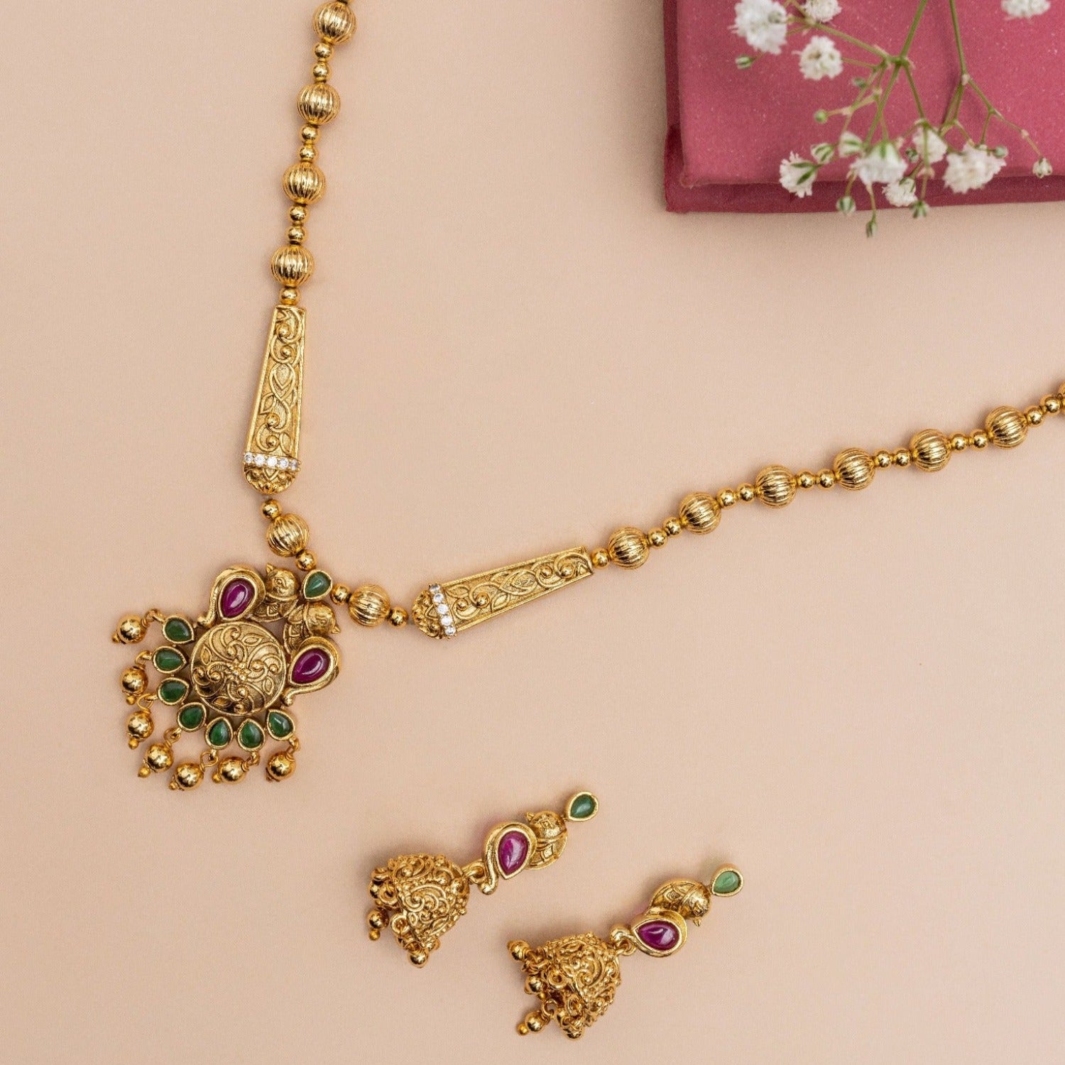 Divine Antique Kempu Necklace Set