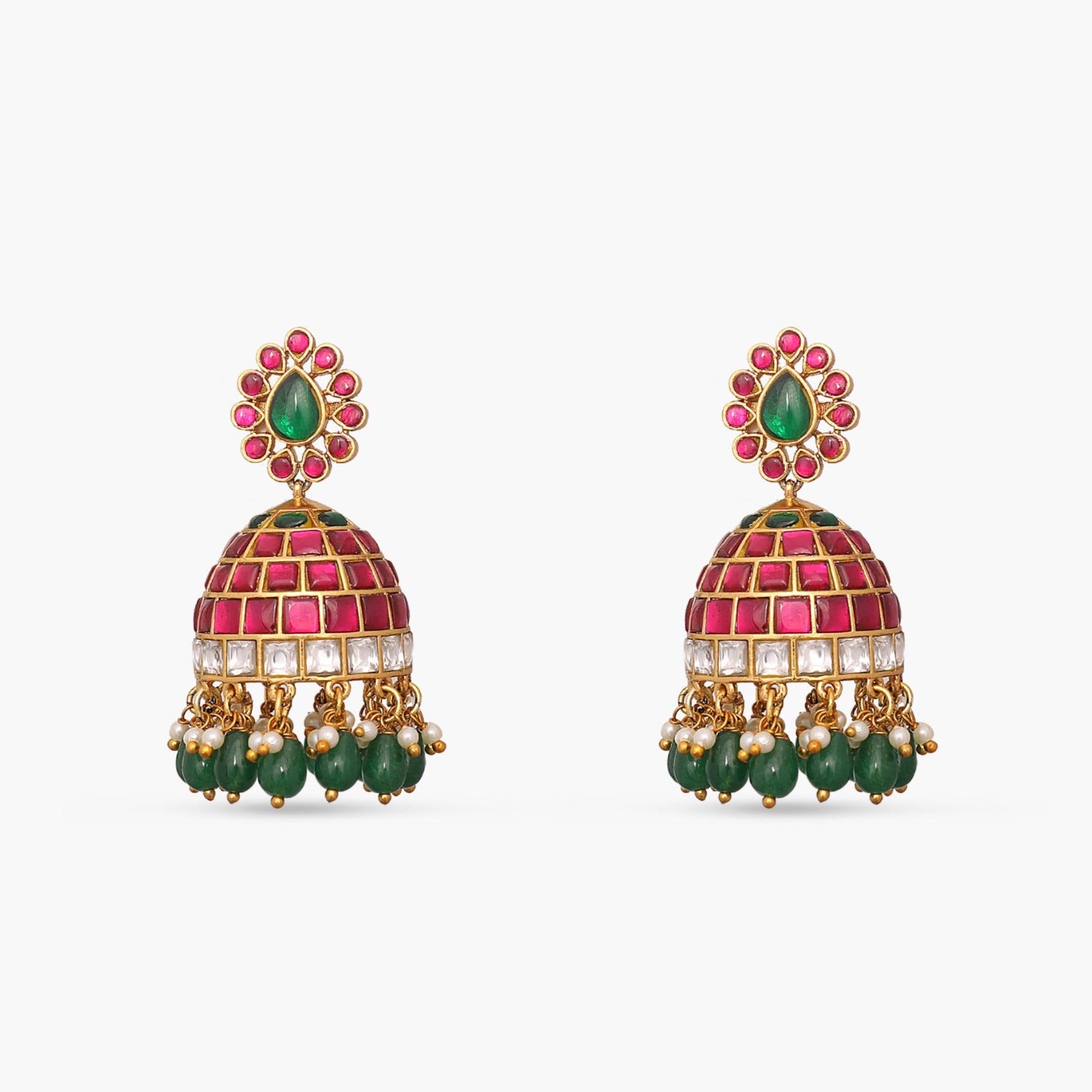 Traditional Ruby (Kempu) Earrings Gallery - Jewellery Designs