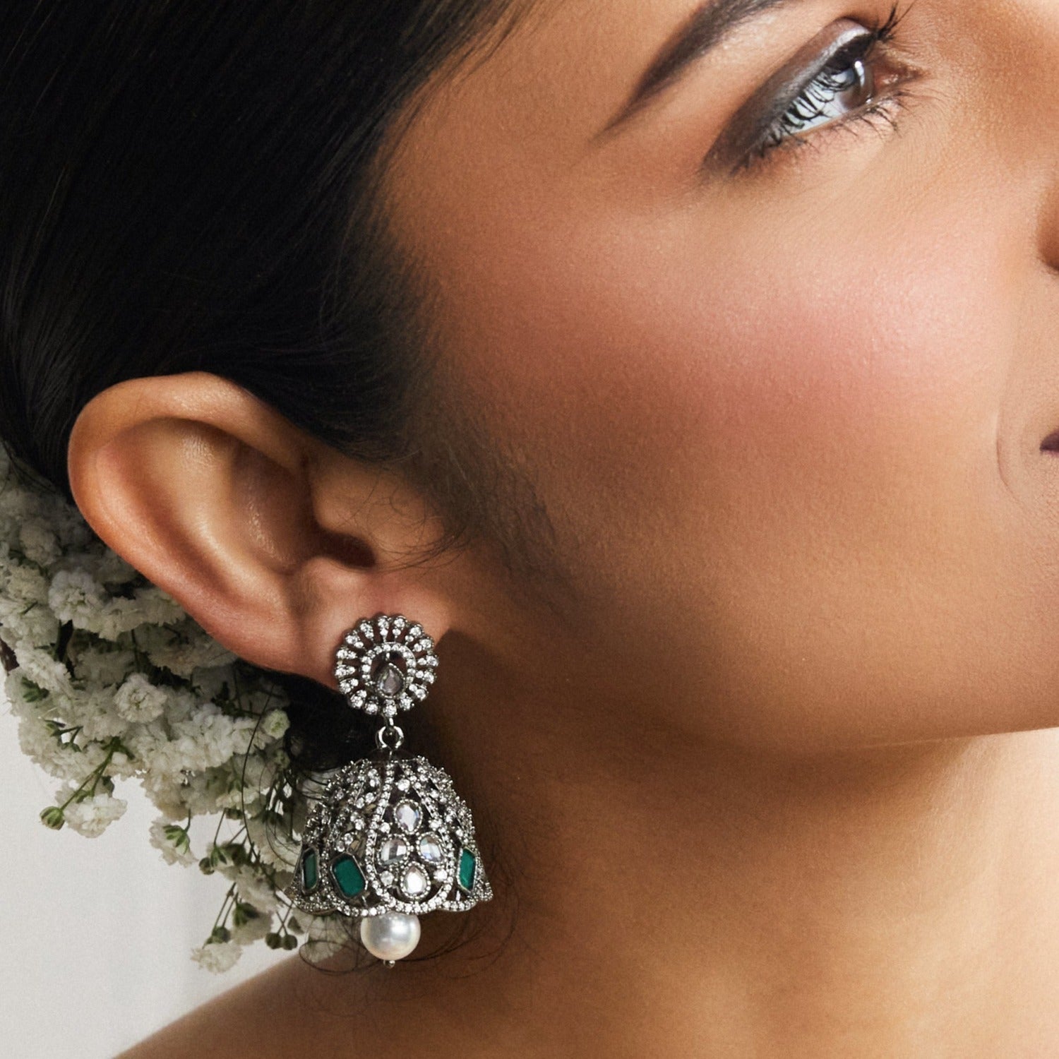 Skylar CZ Classic Jhumka Earrings