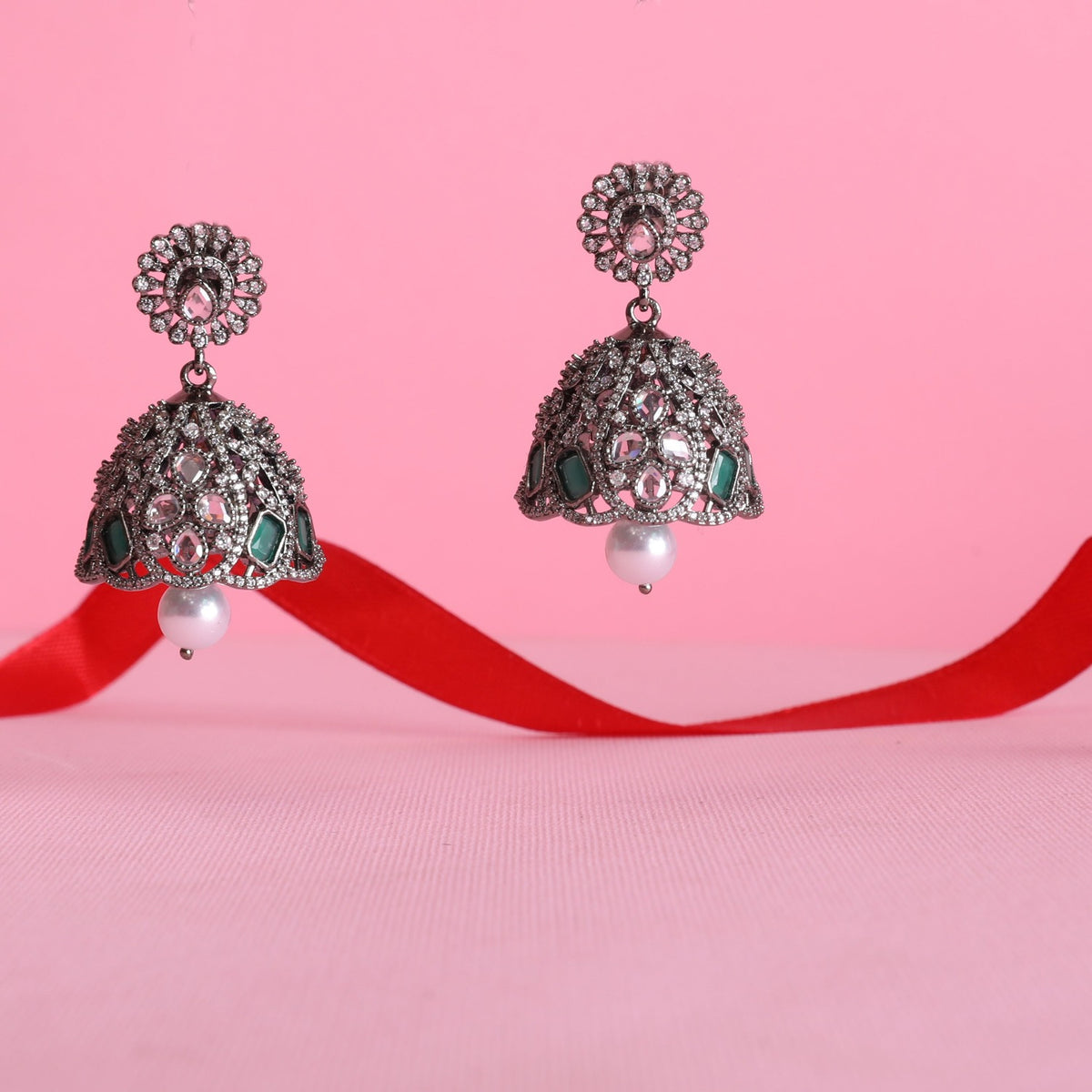 Skylar CZ Classic Jhumka Earrings