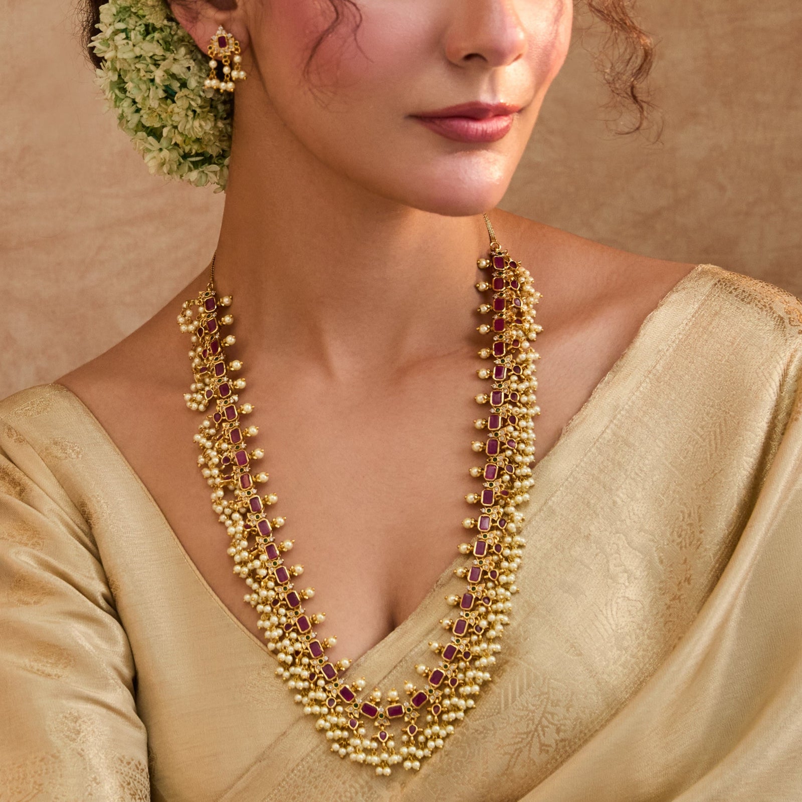 Vaidehi Antique Long Necklace Set